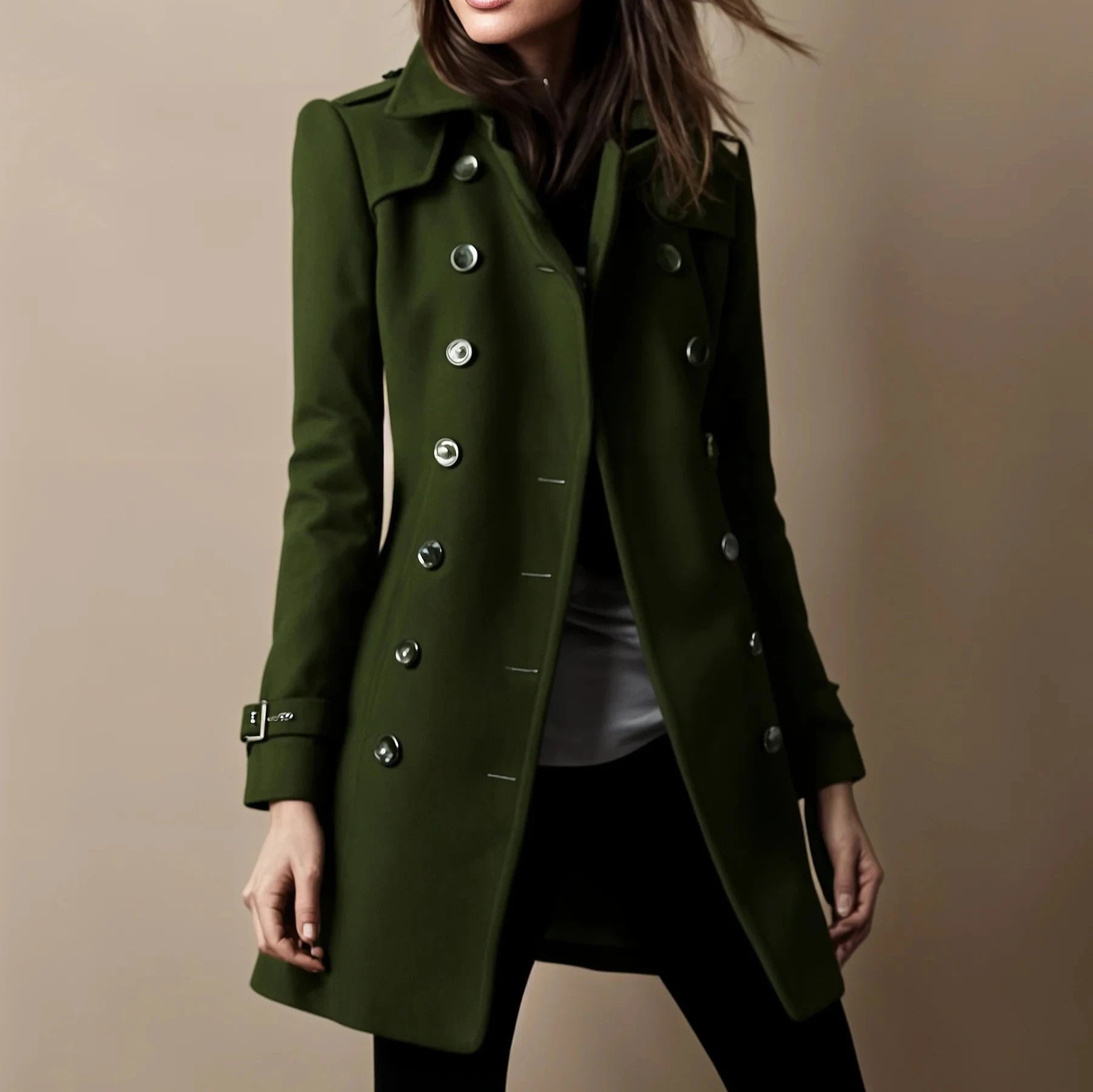 Dolène - Manteau Long Boutonné Élégant