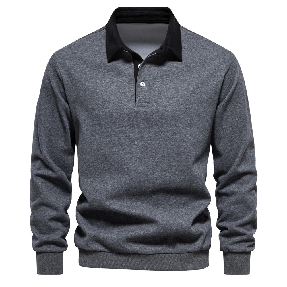 Laurent - Elegantný Zapínací Polo Sveter s Golierom