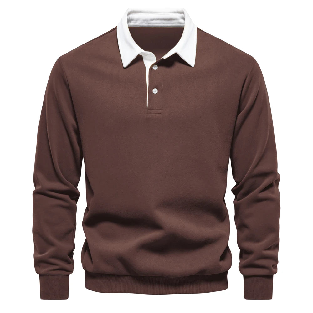 Laurent - Elegantný Zapínací Polo Sveter s Golierom