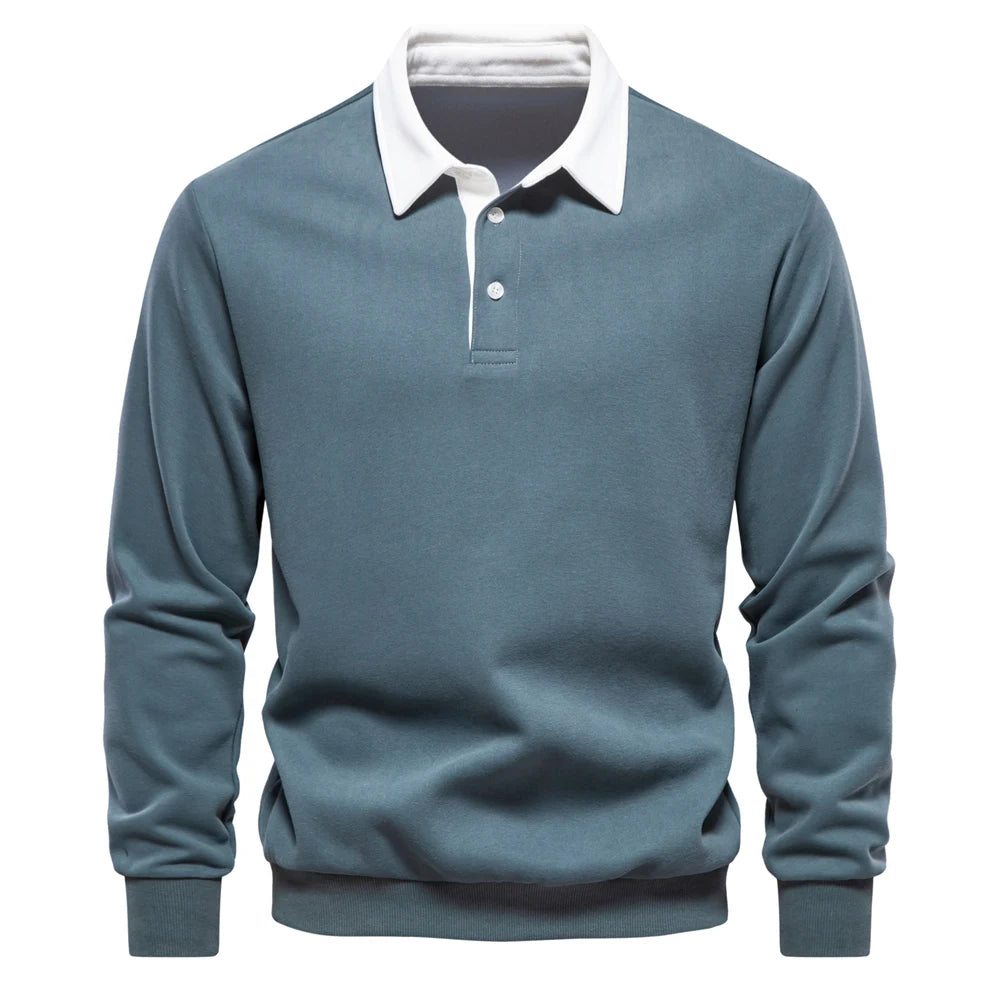 Laurent - Elegantný Zapínací Polo Sveter s Golierom