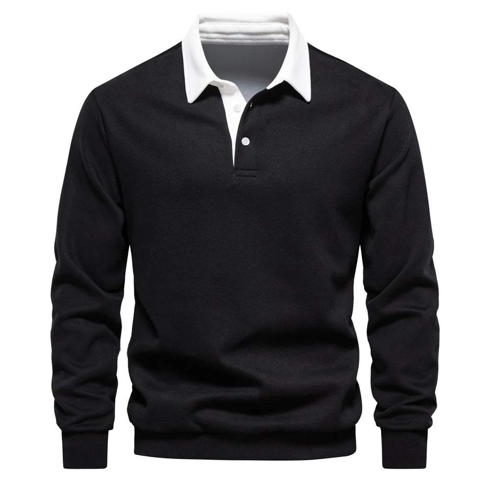Laurent - Elegantný Zapínací Polo Sveter s Golierom