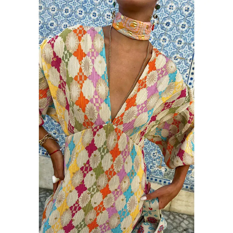 Selena - Robe Longue Bohème Colorée