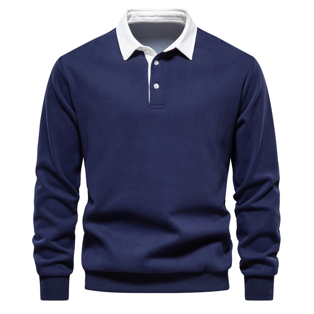 Laurent - Elegantný Zapínací Polo Sveter s Golierom