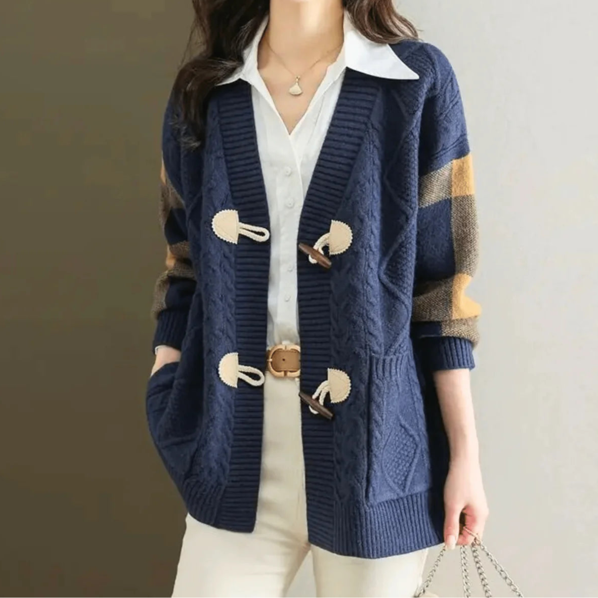 Tesni - Cardigan Tricoté en Maille Naturelle